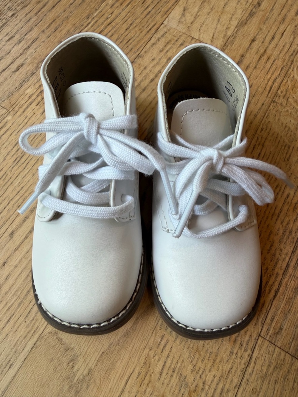 Classic FootMates White Toddler Lace-Up Dress Shoes
